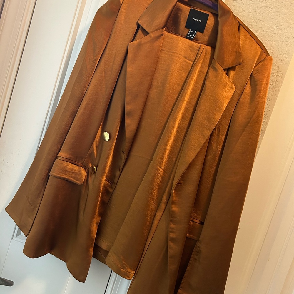 Forever 21 Bronze Satin Blazer